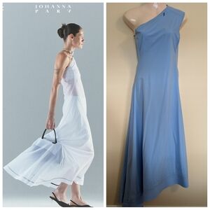 Johanna Parv Blue Asymmetrical Long Dress